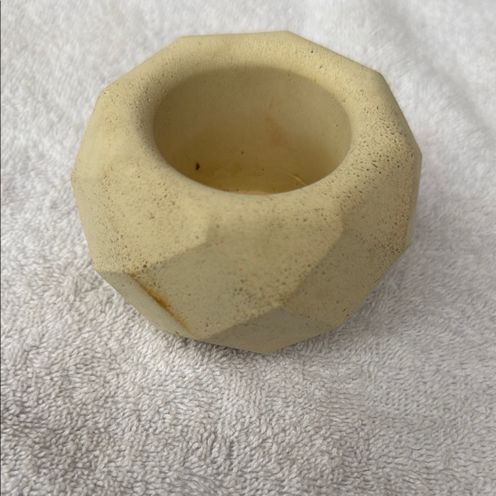 Geometric Cream Candle Holder